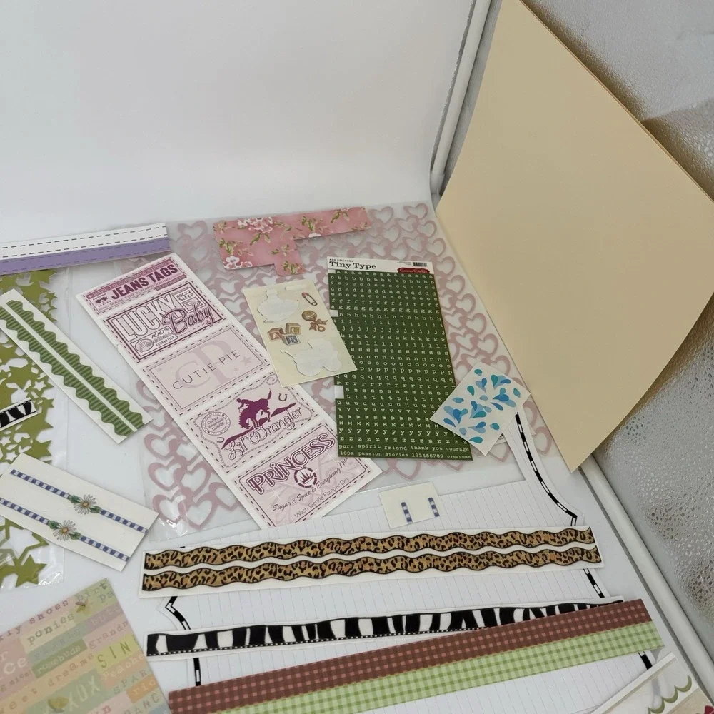 Large Mixed Lot Of‎ Scrapbooking Supplies-Paper Cardstock Embellishments Sticker